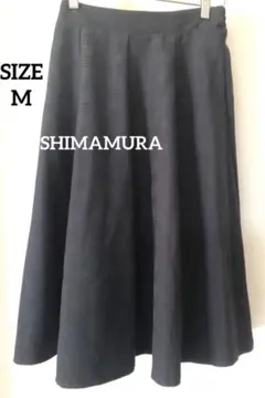 【未使用に近い】【シマムラ】レディースフレアスカート 後ろゴムウエスト　M