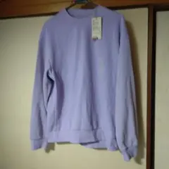 無印良品 ライトパープル クルーネックプルオーバー メンズL