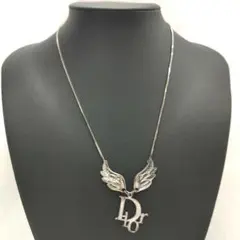 ディオール Christian Dior ネックレス シルバー ロゴ 天使の羽 - メルカリ