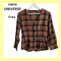 ナノユニバース　nano UNIVERSE トップス　シャツ　チェック柄　9部丈