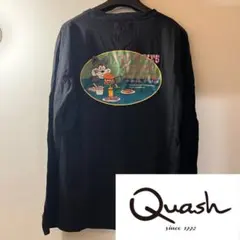 QuashのロングTシャツ 猫 アメリカ国旗タグ
