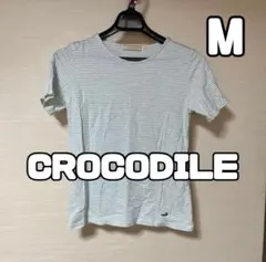⑥CROCODILE 婦人 半袖ボーダーTシャツ M クロコダイル