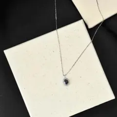 スターリングシルバー 青い宝石 ネックレス