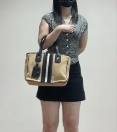 BALLY ストライプ トートバッグ ベージュ