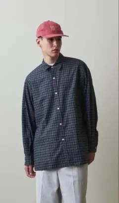 StevenAlan CHECK COLLAR BOX SHIRT