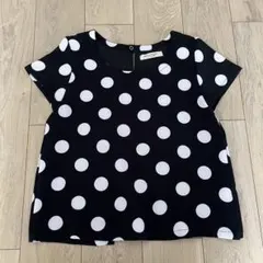 黒白水玉 半袖トップス バックオープン