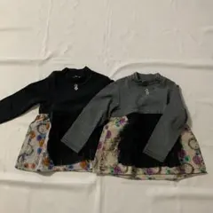 長袖カットソー　2way 2色セット 100