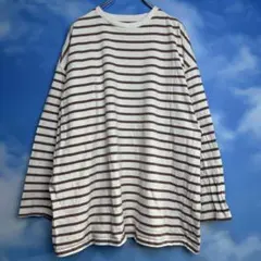 GRL グレイル　ロングTシャツ (F)　ロンT 長袖　ボーダー　綺麗め　女っぽ