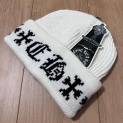 １点のみ当日発送ニット帽ビーニー帽子クロムロゴキャップホワイト