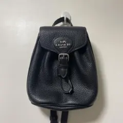 COACH ブラック レザー ミニリュック ショルダーバッグ 2way