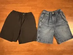 UNIQLO 半ズボン 140サイズ 黒 デニム