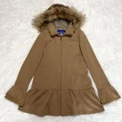 BURBERRY♡ノバチェック♡フリル♡ロングコート♡ファー♡フード♡チェック柄