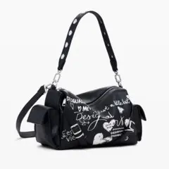 美品 Desigual 落書き プリント ボウリング ショルダーバッグ - メルカリ