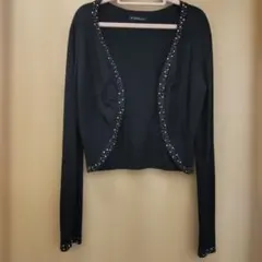 C.D.S ビーズ装飾 ボレロ カーディガン ブラック Ｌ