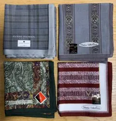 メンズハンカチ4枚セット／約50×50㎝