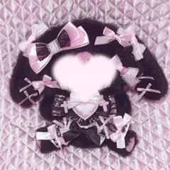 おすわりぬい服 ピンク 黒 ♥ リボン 15cm - メルカリ