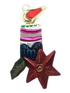 【メキシコ雑貨】オハラタ　クリスマスオーナメント　キャンドルとノチェブエナ