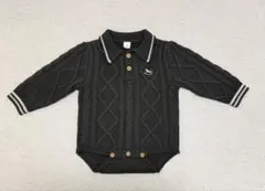 Cottoli コトリ ニットロンパース チャコールグレー