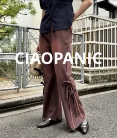 新品！チャオパニック 裾リボンハイウエストフレアデニム M