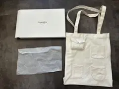 シャネル 新品 ノベルティ トートバッグ 白　箱付き