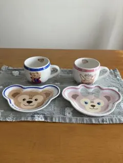 ディズニーリゾート公式 ダッフィーシェリーメイ スーベニアカッププレートセット