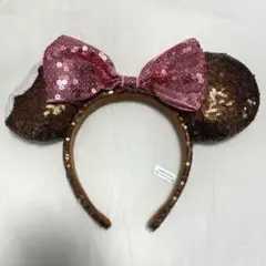 ディズニー カチューシャ ミニーちゃん リボン ブラウン 茶色 チョコ