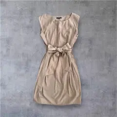 【美品】COMME CA ISM ウエストリボン タックワンピース L