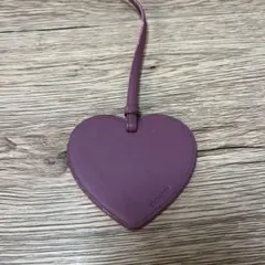 COACH ハート型レザーチャーム パープル