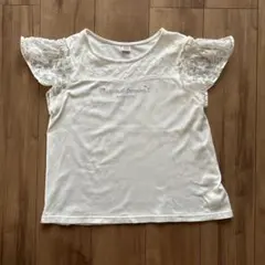 メゾピアノジュニア レース切替Tシャツ Lサイズ（オープンショルダーにも）訳ありのサムネイル