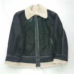 ?セレクトモカ ボア襟フェイクムートンジャケット ブラック系 レディース M