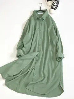 美品アーバンリサーチサニーレーベルきれい色羽織りゆったりシャツワンピース♪