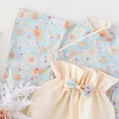 ベビー袴　袴ロンパース　ハンドメイド　女の子　男の子　水色　オレンジ　黄色　60