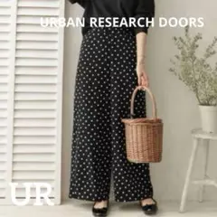 【美品】アーバンリサーチドアーズ ドットイージーパンツ ネイビー 濃紺 水玉 M