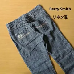 Betty Smith 綿麻 ヒッコリーデニムパンツ シンチバックのサムネイル