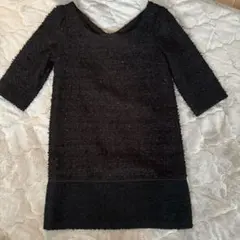 MERCURYDUO ブラック ミニワンピース 七分袖