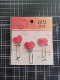 BT21 TATA ハート型クリップ 3個セット