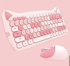 猫耳デザイン ワイヤレスキーボードとマウスセット