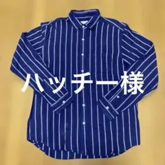 THE SHOP ネイビー ストライプ 長袖シャツ