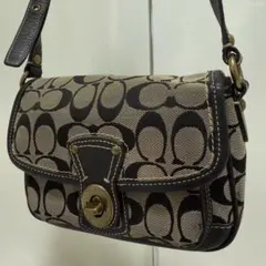 極美品】COACH コーチ Y2K ターンロック ブラック シボ革 高級感