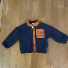 patagonia kids フリースジャケット 2T ネイビー/オレンジ