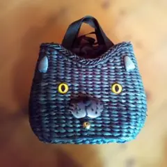 猫の顔デザイン かごバッグのサムネイル