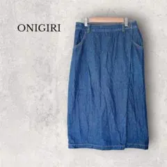 【良品】ONIGIRI おにぎり デニム ラップ風 ロングスカート Lサイズのサムネイル