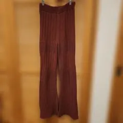 スピックアンドスパン　レースニットパンツ　ブラウン