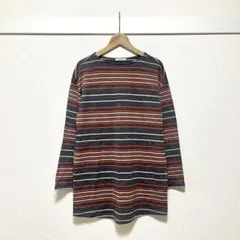 SIMPLE LIFE ボーダー ウールニット チュニック ゆったりM 薄手のサムネイル