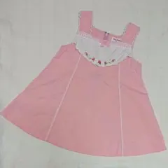 110　シャーリーテンプル　刺繍とレースのワンピース