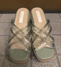 【NUOVO】 クロスストラップ Lサイズ 厚底ミュールサンダル ウェッジソールのサムネイル