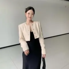 【ZARA】ノーカラークロップドジャケット