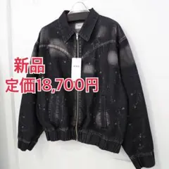 新品 定価18700円 フーズフーギャラリー 春 ブリーチ 短丈 デニムブルゾン