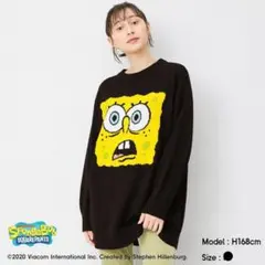 GU スポンジボブ ニットセーター Lオーバーサイズ ジーユー