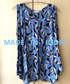 【美品】Pyumosso 花柄ノースリーブチュニック　M〜L